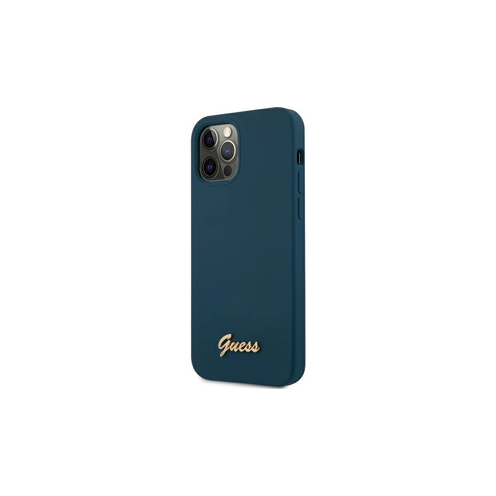 Hurtownia GSM - Etui Guess GUHCP12LLSLMGBL Apple iPhone 12 Pro Max niebieski/blue hardcase Metal Logo Script - GUE831BLU - {ean13} - Hurt