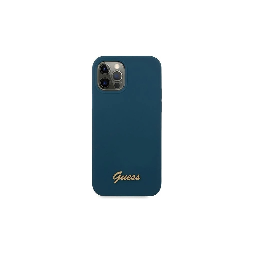 Hurtownia GSM - Etui Guess GUHCP12LLSLMGBL Apple iPhone 12 Pro Max niebieski/blue hardcase Metal Logo Script - GUE831BLU - {ean13} - Hurt