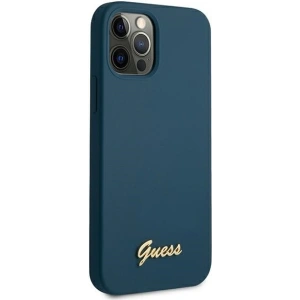 Hurtownia GSM - Etui Guess GUHCP12LLSLMGBL Apple iPhone 12 Pro Max niebieski/blue hardcase Metal Logo Script - GUE831BLU - {ean13} - Hurt
