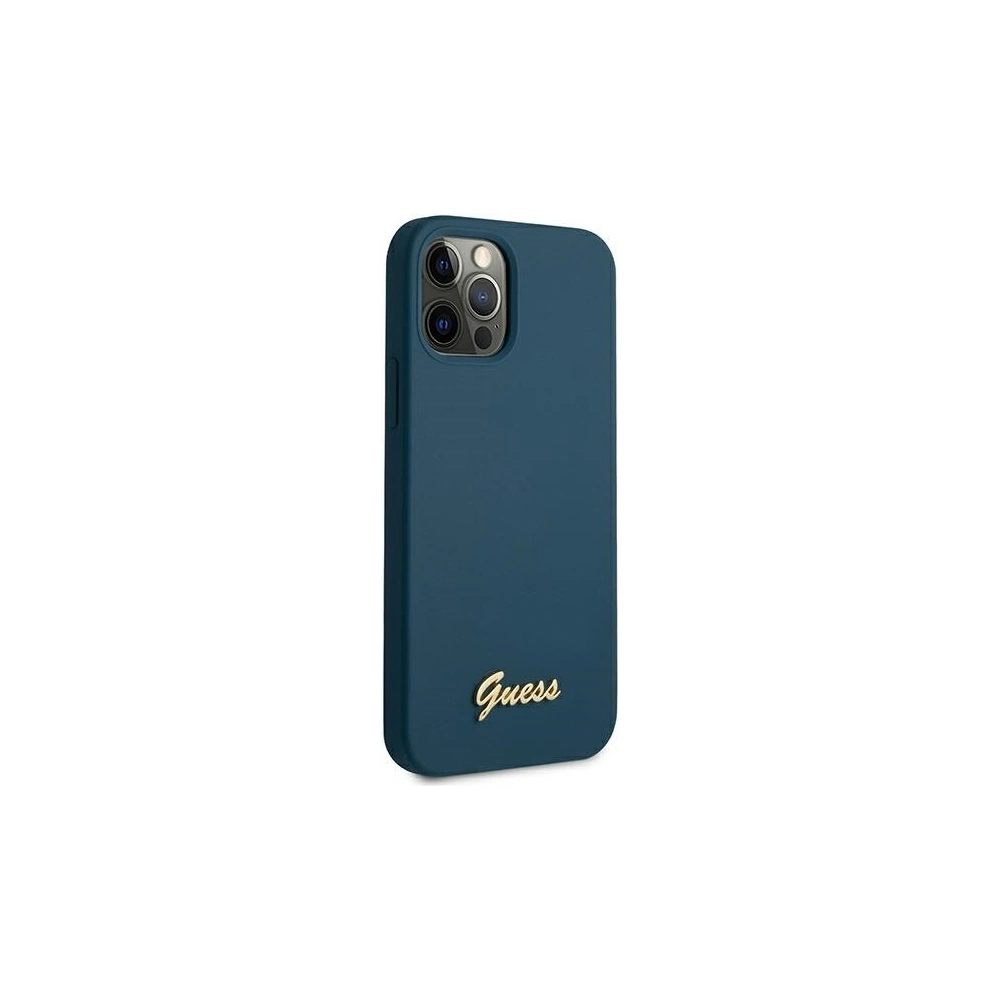 Hurtownia GSM - Etui Guess GUHCP12LLSLMGBL Apple iPhone 12 Pro Max niebieski/blue hardcase Metal Logo Script - GUE831BLU - {ean13} - Hurt