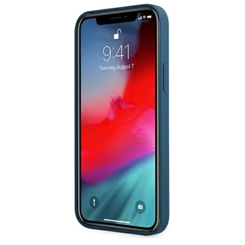 Etui Guess GUHCP12LLSLMGBL Apple iPhone 12 Pro Max niebieski/blue hardcase Metal Logo Script