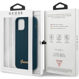 Hurtownia GSM - Etui Guess GUHCP12LLSLMGBL Apple iPhone 12 Pro Max niebieski/blue hardcase Metal Logo Script - GUE831BLU - {ean13} - Hurt
