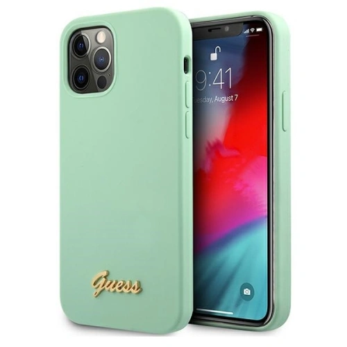 Etui Guess GUHCP12LLSLMGGN Apple iPhone 12 Pro Max zielony/green hardcase Metal Logo Script
