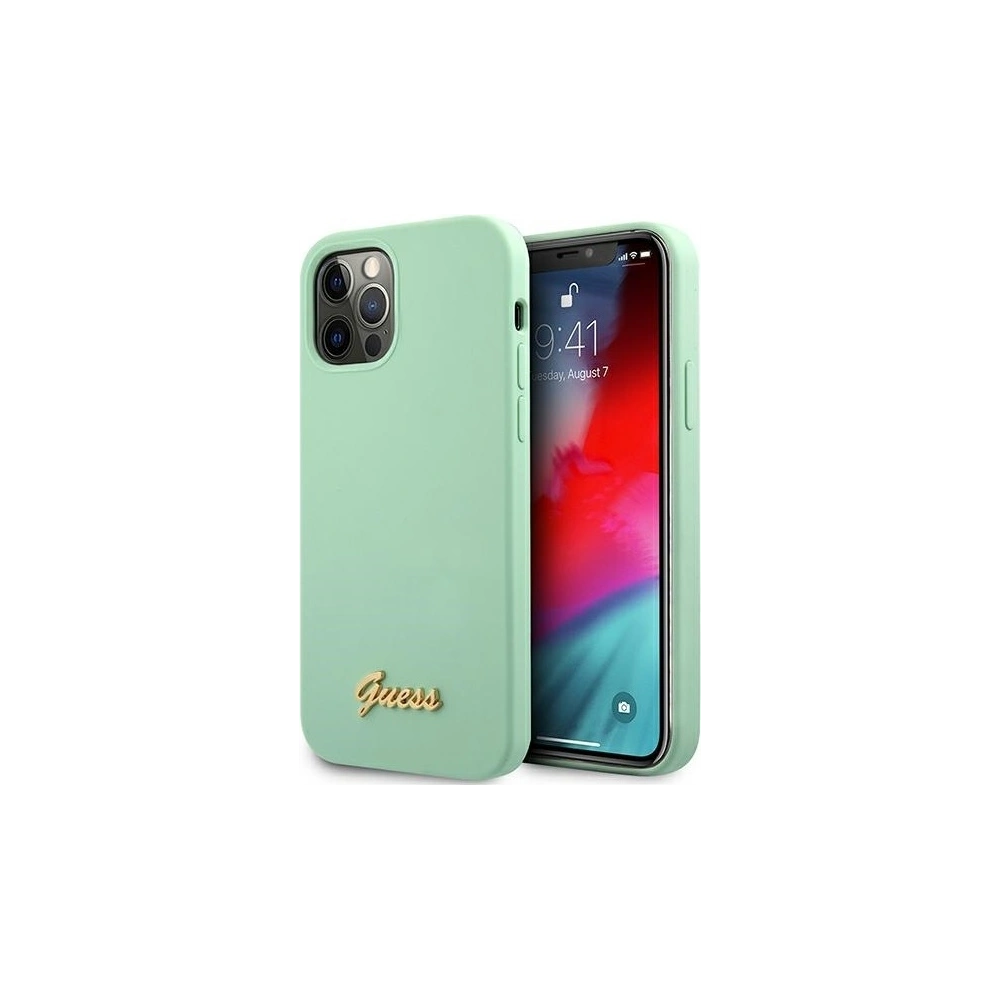 Hurtownia GSM - Etui Guess GUHCP12LLSLMGGN Apple iPhone 12 Pro Max zielony/green hardcase Metal Logo Script - GUE832GRN - {ean13} - Hurt