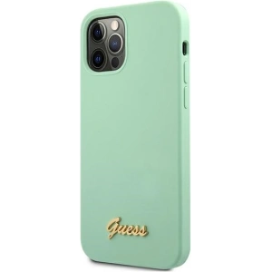 Hurtownia GSM - Etui Guess GUHCP12LLSLMGGN Apple iPhone 12 Pro Max zielony/green hardcase Metal Logo Script - GUE832GRN - {ean13} - Hurt