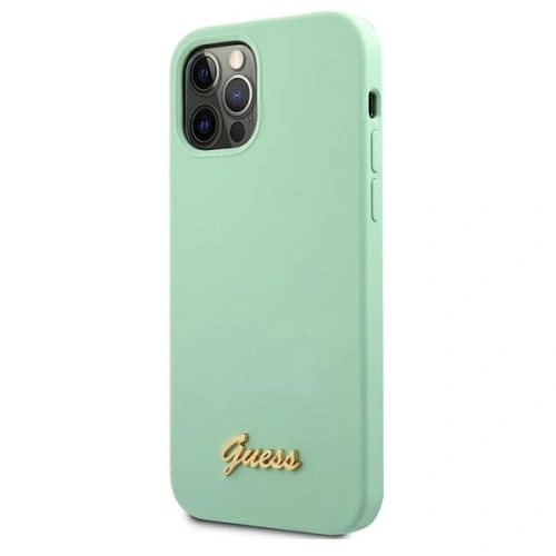 Etui Guess GUHCP12LLSLMGGN Apple iPhone 12 Pro Max zielony/green hardcase Metal Logo Script