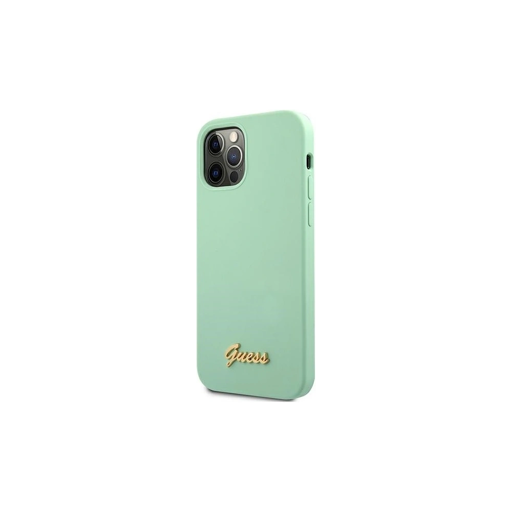 Hurtownia GSM - Etui Guess GUHCP12LLSLMGGN Apple iPhone 12 Pro Max zielony/green hardcase Metal Logo Script - GUE832GRN - {ean13} - Hurt