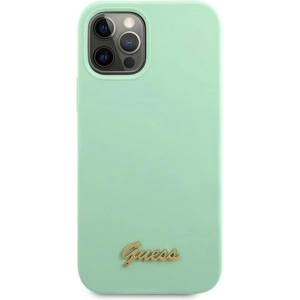 Hurtownia GSM - Etui Guess GUHCP12LLSLMGGN Apple iPhone 12 Pro Max zielony/green hardcase Metal Logo Script - GUE832GRN - {ean13} - Hurt