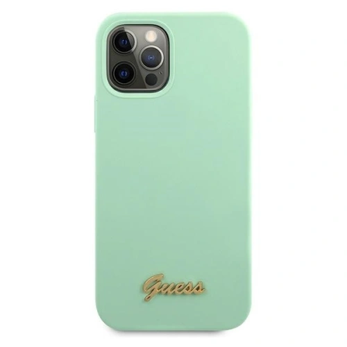 Etui Guess GUHCP12LLSLMGGN Apple iPhone 12 Pro Max zielony/green hardcase Metal Logo Script