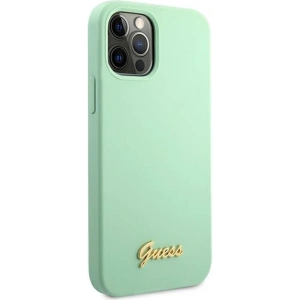 Hurtownia GSM - Etui Guess GUHCP12LLSLMGGN Apple iPhone 12 Pro Max zielony/green hardcase Metal Logo Script - GUE832GRN - {ean13} - Hurt
