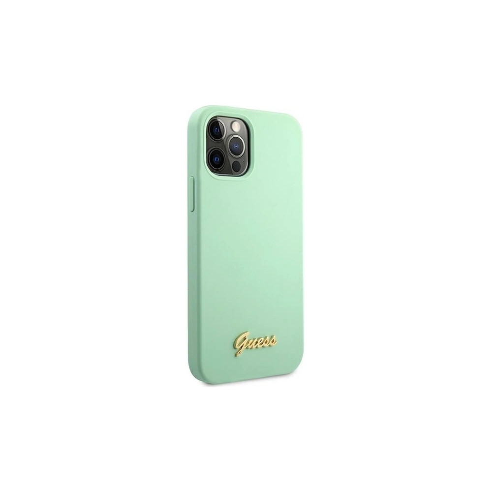 Hurtownia GSM - Etui Guess GUHCP12LLSLMGGN Apple iPhone 12 Pro Max zielony/green hardcase Metal Logo Script - GUE832GRN - {ean13} - Hurt