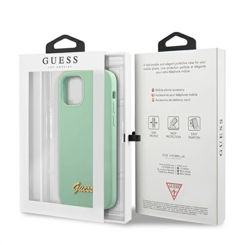 Etui Guess GUHCP12LLSLMGGN Apple iPhone 12 Pro Max zielony/green hardcase Metal Logo Script