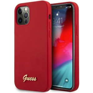 Hurtownia GSM - Etui Guess GUHCP12LLSLMGRE Apple iPhone 12 Pro Max czerwony/red hardcase Metal Logo Script - GUE833RED - {ean13} - Hurt