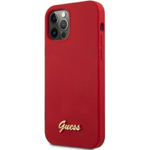 Hurtownia GSM - Etui Guess GUHCP12LLSLMGRE Apple iPhone 12 Pro Max czerwony/red hardcase Metal Logo Script - GUE833RED - {ean13} - Hurt