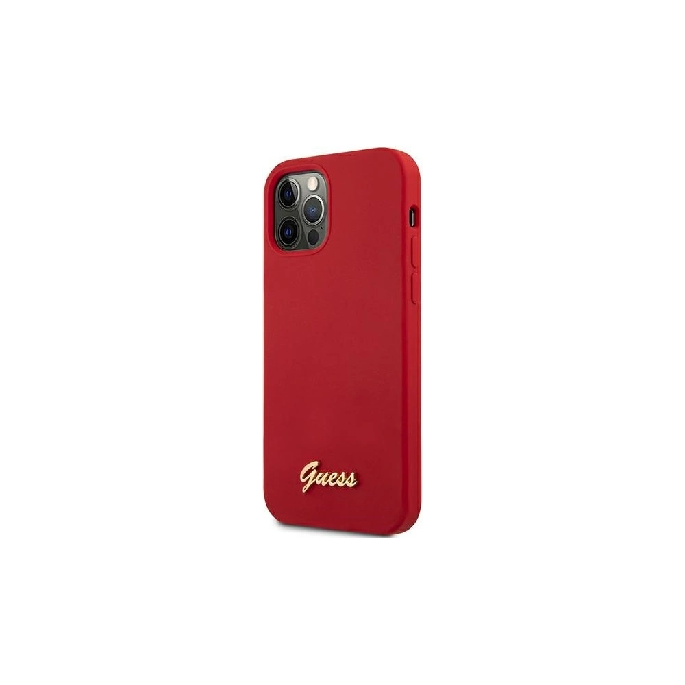 Hurtownia GSM - Etui Guess GUHCP12LLSLMGRE Apple iPhone 12 Pro Max czerwony/red hardcase Metal Logo Script - GUE833RED - {ean13} - Hurt