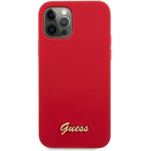 Hurtownia GSM - Etui Guess GUHCP12LLSLMGRE Apple iPhone 12 Pro Max czerwony/red hardcase Metal Logo Script - GUE833RED - {ean13} - Hurt