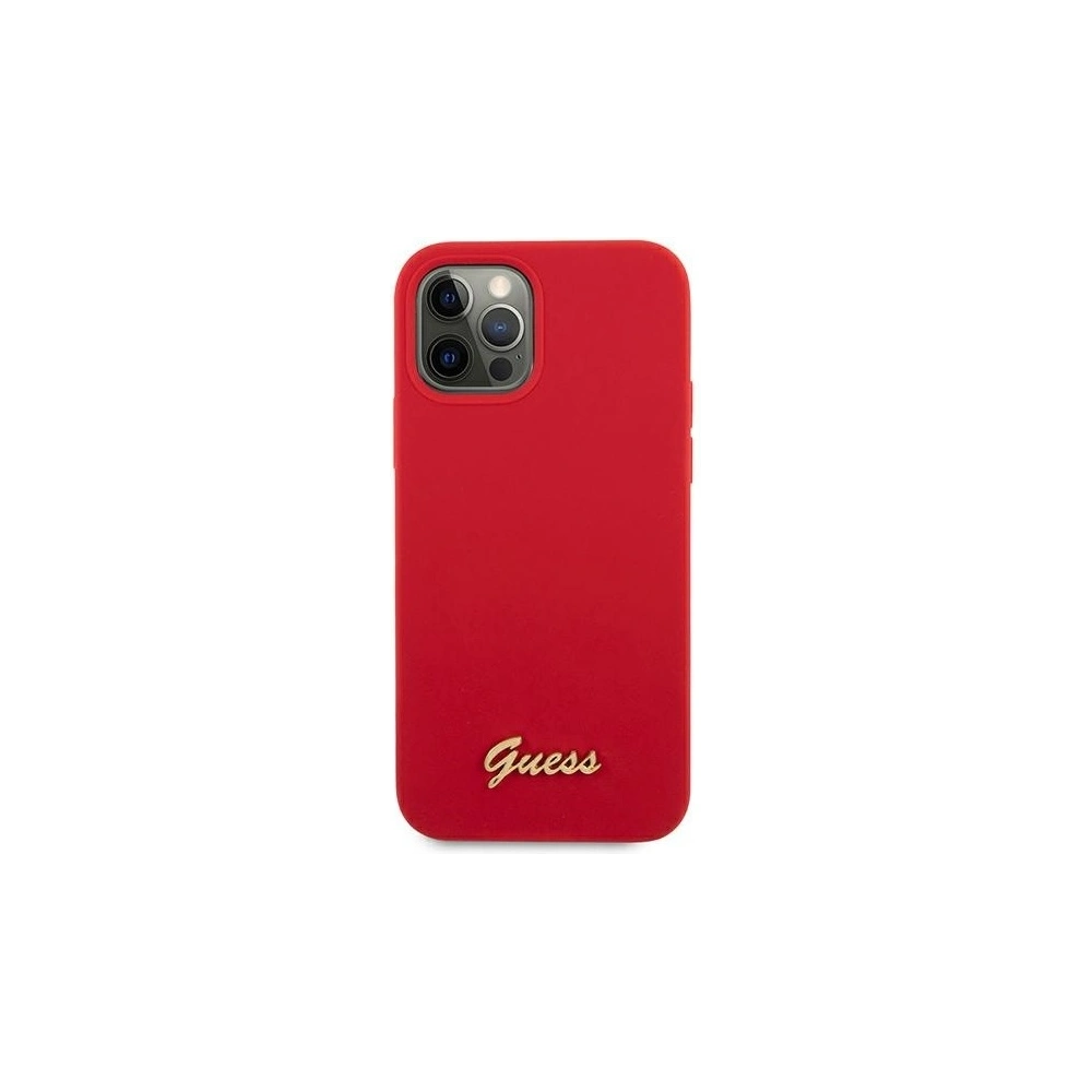 Hurtownia GSM - Etui Guess GUHCP12LLSLMGRE Apple iPhone 12 Pro Max czerwony/red hardcase Metal Logo Script - GUE833RED - {ean13} - Hurt
