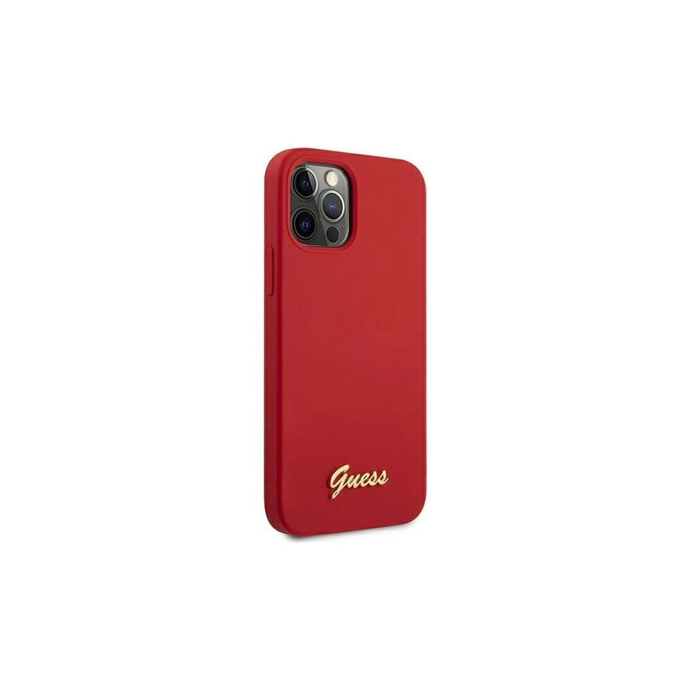 Hurtownia GSM - Etui Guess GUHCP12LLSLMGRE Apple iPhone 12 Pro Max czerwony/red hardcase Metal Logo Script - GUE833RED - {ean13} - Hurt
