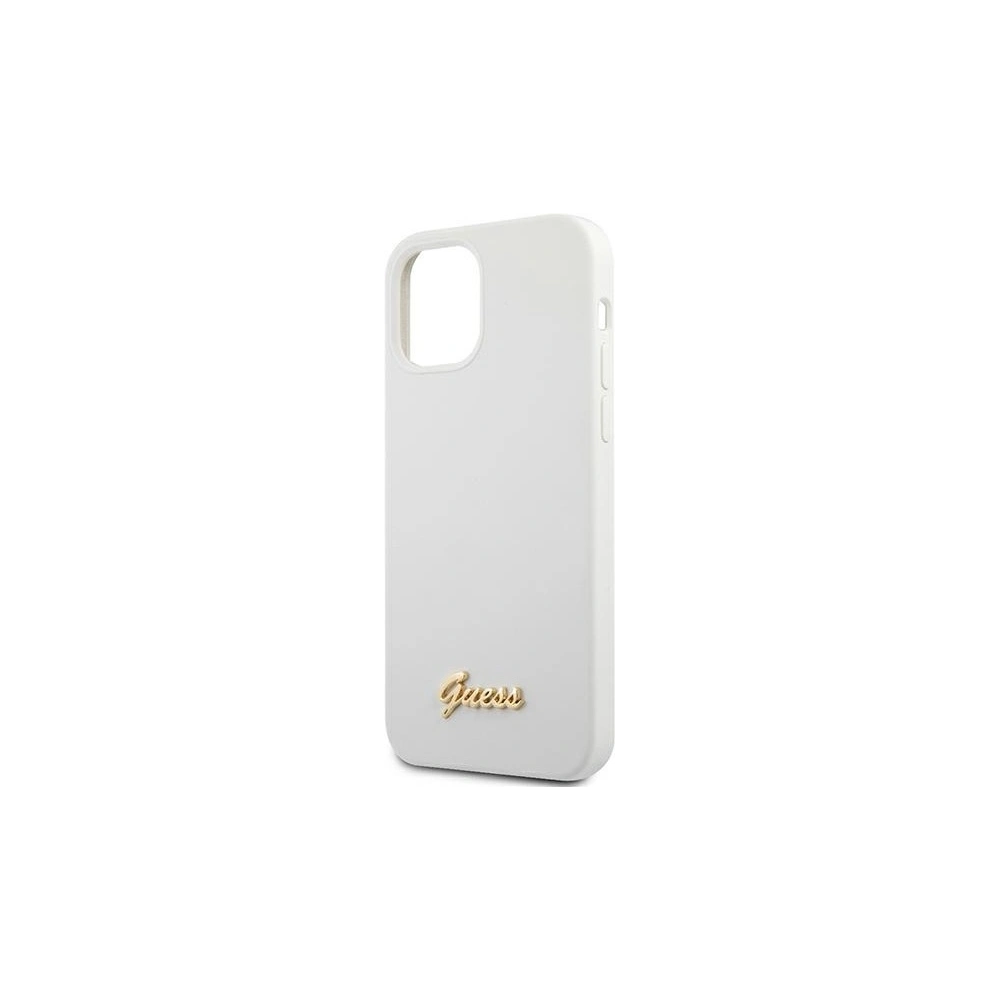 Hurtownia GSM - Etui Guess GUHCP12LLSLMGWH Apple iPhone 12 Pro Max biały/white hardcase Metal Logo Script - GUE834WHT - {ean13} - Hurt
