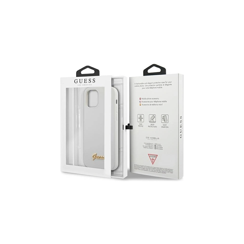 Wholesale Guess GUHCP12LLSLMGWH Apple iPhone 12 Pro Max white hardcase Metal Logo Script - GUE834WHT - {ean13} - Hurt