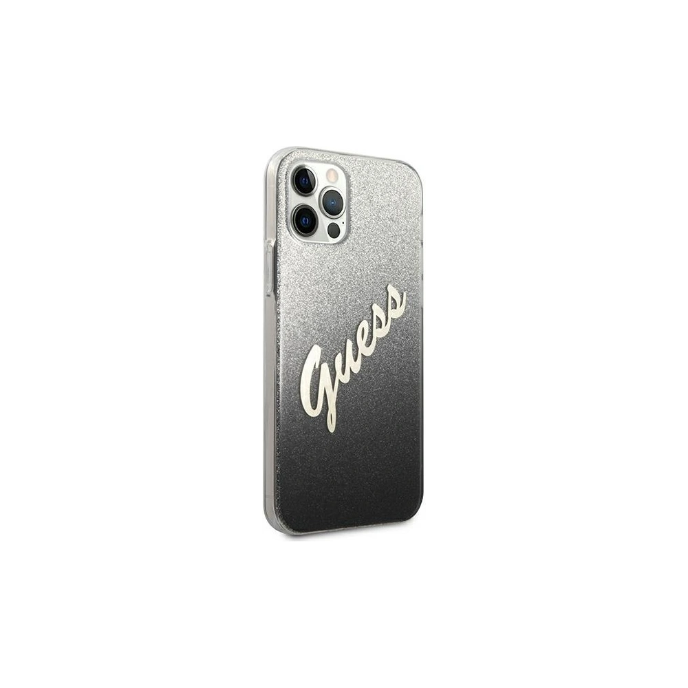 Hurtownia GSM - Etui Guess GUHCP12LPCUGLSBK Apple iPhone 12 Pro Max czarny/black hardcase Glitter Gradient Script - GUE835BLK - {ean13} - Hurt
