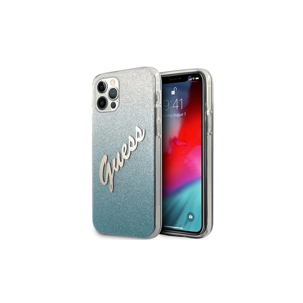 Hurtownia GSM - Etui Guess GUHCP12LPCUGLSBL Apple iPhone 12 Pro Max niebieski/blue hardcase Glitter Gradient Script - GUE836BLU - {ean13} - Hurt