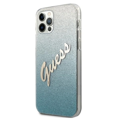 Etui Guess GUHCP12LPCUGLSBL Apple iPhone 12 Pro Max niebieski/blue hardcase Glitter Gradient Script