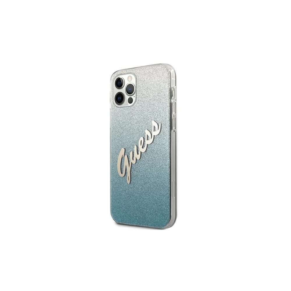 Hurtownia GSM - Etui Guess GUHCP12LPCUGLSBL Apple iPhone 12 Pro Max niebieski/blue hardcase Glitter Gradient Script - GUE836BLU - {ean13} - Hurt