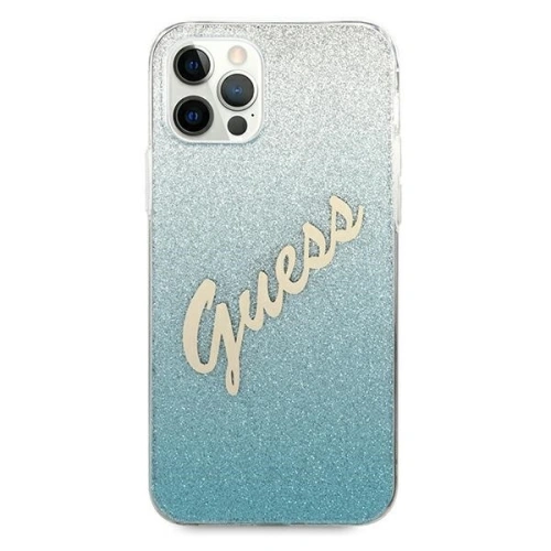Etui Guess GUHCP12LPCUGLSBL Apple iPhone 12 Pro Max niebieski/blue hardcase Glitter Gradient Script