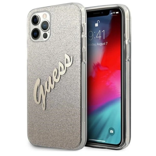 Etui Guess GUHCP12LPCUGLSGO Apple iPhone 12 Pro Max złoty/gold hardcase Glitter Gradient Script