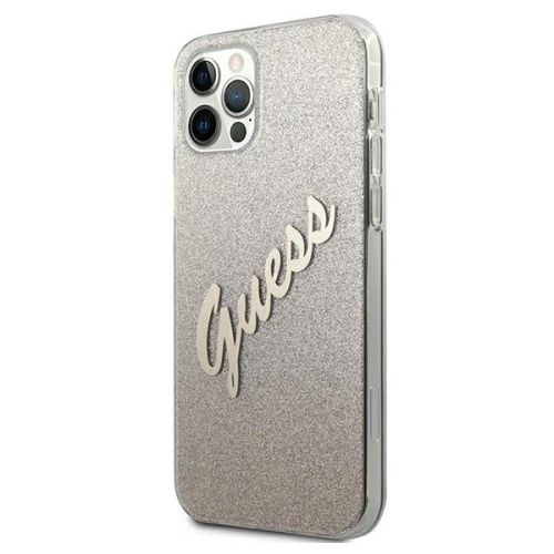 Etui Guess GUHCP12LPCUGLSGO Apple iPhone 12 Pro Max złoty/gold hardcase Glitter Gradient Script