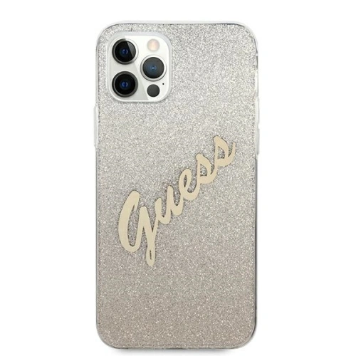 Etui Guess GUHCP12LPCUGLSGO Apple iPhone 12 Pro Max złoty/gold hardcase Glitter Gradient Script
