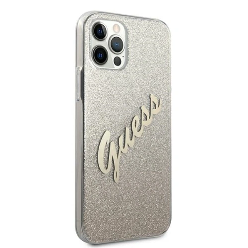 Etui Guess GUHCP12LPCUGLSGO Apple iPhone 12 Pro Max złoty/gold hardcase Glitter Gradient Script
