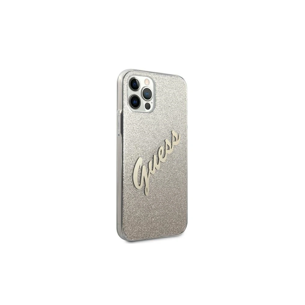 Hurtownia GSM - Etui Guess GUHCP12LPCUGLSGO Apple iPhone 12 Pro Max złoty/gold hardcase Glitter Gradient Script - GUE837GLD - {ean13} - Hurt