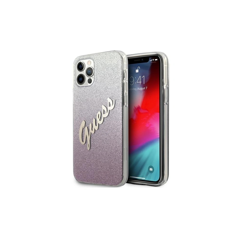 Hurtownia GSM - Etui Guess GUHCP12LPCUGLSPI Apple iPhone 12 Pro Max różowy/pink hardcase Glitter Gradient Script - GUE838PNK - {ean13} - Hurt
