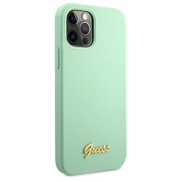 Kryt Guess GUHCP12MLSLMGGN Apple iPhone 12/12 Pro green hardcase Metal Logo Script