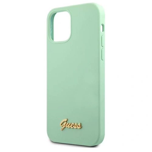 Etui Guess GUHCP12MLSLMGGN Apple iPhone 12/12 Pro zielony/green hardcase Metal Logo Script
