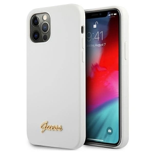 Etui Guess GUHCP12MLSLMGWH Apple iPhone 12/12 Pro weiß/hardcase mit Metal Logo Script