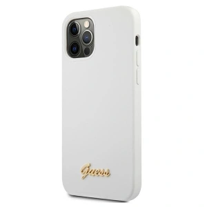 Etui Guess GUHCP12MLSLMGWH Apple iPhone 12/12 Pro weiß/hardcase mit Metal Logo Script
