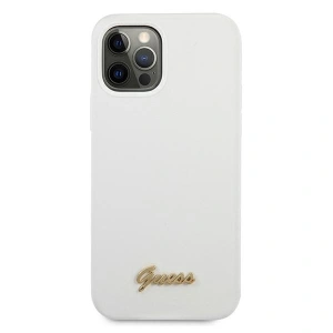 Etui Guess GUHCP12MLSLMGWH Apple iPhone 12/12 Pro biały/white hardcase Metal Logo Script
