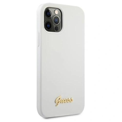 Etui Guess GUHCP12MLSLMGWH Apple iPhone 12/12 Pro biały/white hardcase Metal Logo Script