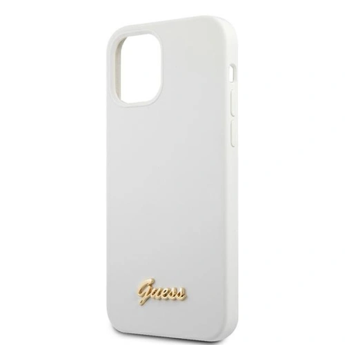 Etui Guess GUHCP12MLSLMGWH Apple iPhone 12/12 Pro biały/white hardcase Metal Logo Script