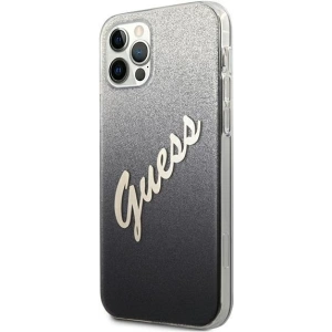 Hurtownia GSM - Etui Guess GUHCP12MPCUGLSBK Apple iPhone 12/12 Pro czarny/black hardcase Glitter Gradient Script - GUE848BLK - {ean13} - Hurt
