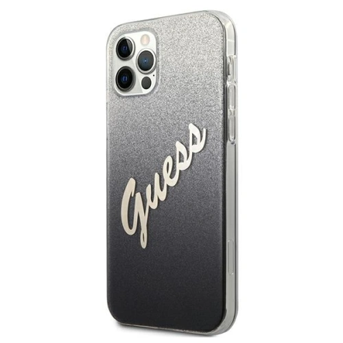 Etui Guess GUHCP12MPCUGLSBK Apple iPhone 12/12 Pro czarny/black hardcase Glitter Gradient Script