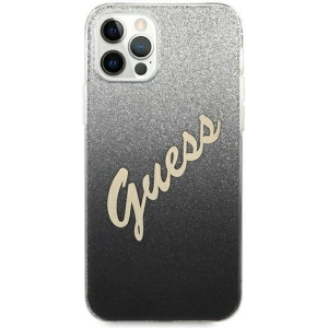 Hurtownia GSM - Etui Guess GUHCP12MPCUGLSBK Apple iPhone 12/12 Pro czarny/black hardcase Glitter Gradient Script - GUE848BLK - {ean13} - Hurt