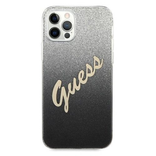 Etui Guess GUHCP12MPCUGLSBK Apple iPhone 12/12 Pro czarny/black hardcase Glitter Gradient Script