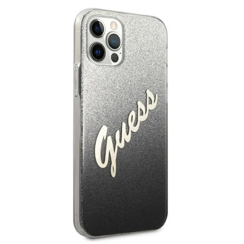 Etui Guess GUHCP12MPCUGLSBK Apple iPhone 12/12 Pro czarny/black hardcase Glitter Gradient Script