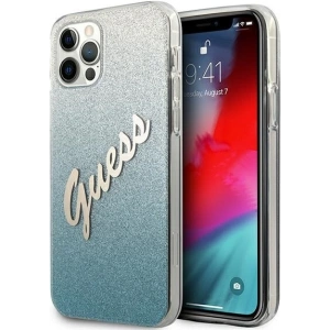 Hurtownia GSM - Etui Guess GUHCP12MPCUGLSBL Apple iPhone 12/12 Pro niebieski/blue hardcase Glitter Gradient Script - GUE849BLU - {ean13} - Hurt