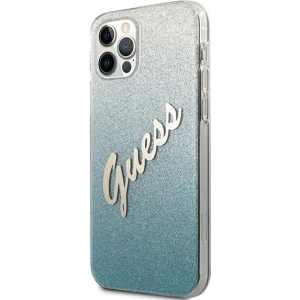 Hurtownia GSM - Etui Guess GUHCP12MPCUGLSBL Apple iPhone 12/12 Pro niebieski/blue hardcase Glitter Gradient Script - GUE849BLU - {ean13} - Hurt