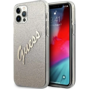 Hurtownia GSM - Etui Guess GUHCP12MPCUGLSGO Apple iPhone 12/12 Pro złoty/gold hardcase Glitter Gradient Script - GUE850GLD - {ean13} - Hurt